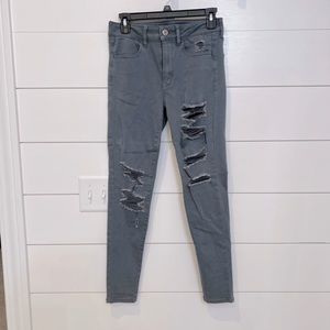 American Eagle Hi rise distressed jegging size 4